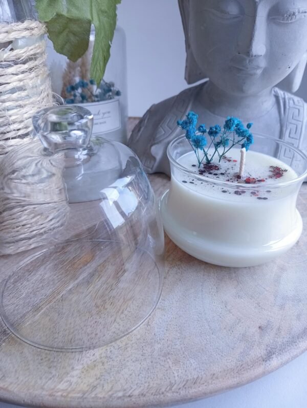 Bougie Cloche Cookie sur socle en bois