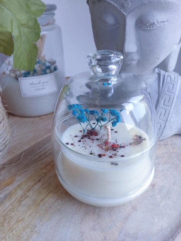 Bougie Cloche Cookie sur socle en bois