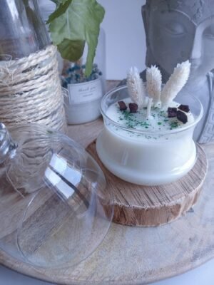 Bougie Cloche Sapin de Noel sur Socle en Bois