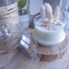 Bougie Cloche Thé et Pain D'épices sur Socle en Bois