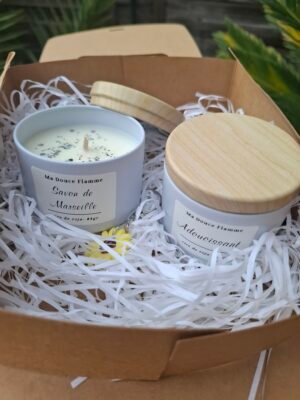 Coffret  bougies parfumées Adoucissant/ Savon de Marseille