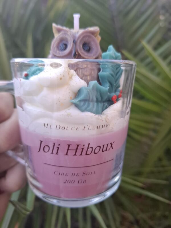 Bougie "Joli Hiboux" (Rhubarbe)