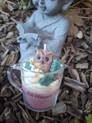 Bougie "Joli Hiboux" (Rhubarbe)