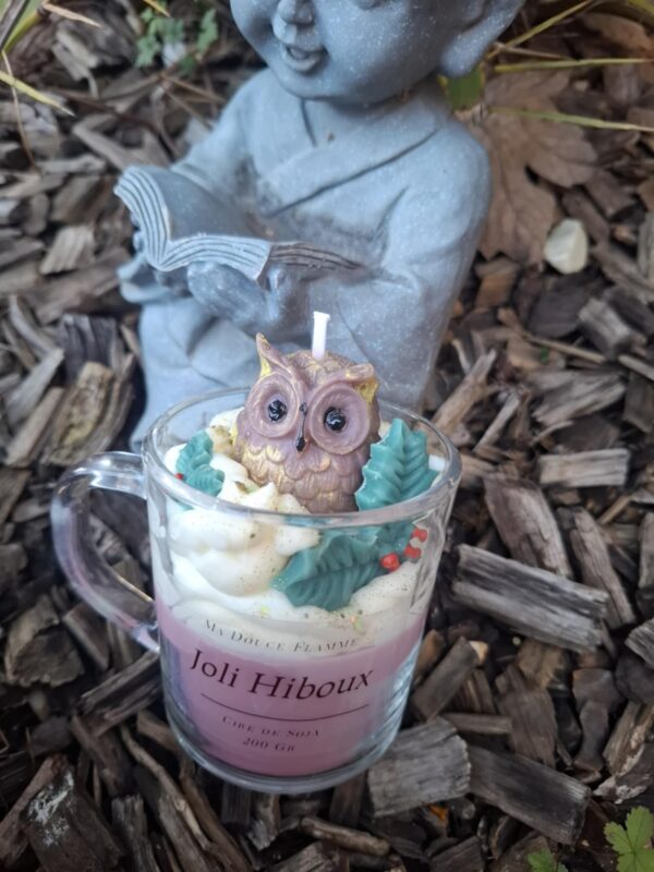 Bougie "Joli Hiboux" (Rhubarbe)